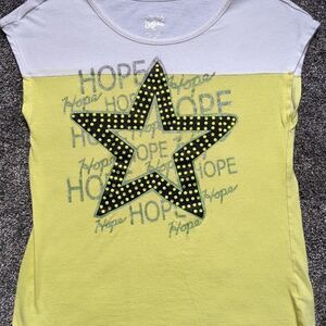JUSTICE Yellow Star shirt Hope Size 16